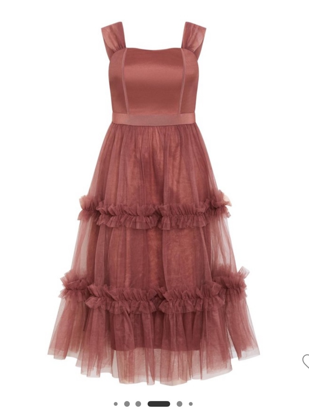City Chic Dusty Rose Ruffle Tulle Midi Dress